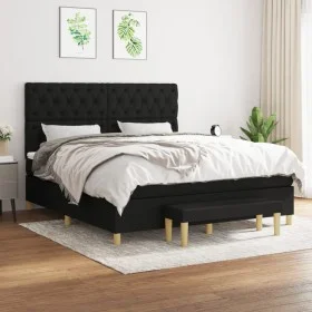Box spring bed with black fabric mattress 160x200 cm by vidaXL, Beds and slatted bases - Ref: Foro24-3137407, Price: 634,52 €...
