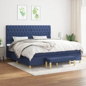 Cama box spring con colchón tela azul 200x200 cm de vidaXL, Camas y somieres - Ref: Foro24-3137427, Precio: 759,77 €, Descuen...