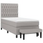Cama box spring con colchón tela gris claro 90x200 cm de vidaXL, Camas y somieres - Ref: Foro24-3136805, Precio: 367,90 €, De...