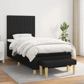 Cama box spring con colchón tela negro 80x200 cm de vidaXL, Camas y somieres - Ref: Foro24-3137271, Precio: 314,87 €, Descuen...