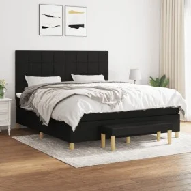 Cama box spring con colchón tela negro 160x200 cm de vidaXL, Camas y somieres - Ref: Foro24-3137167, Precio: 638,55 €, Descue...