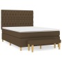 Cama box spring con colchón tela marrón oscuro 140x200 cm de vidaXL, Camas y somieres - Ref: Foro24-3137400, Precio: 560,99 €...