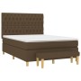 Cama box spring con colchón tela marrón oscuro 140x200 cm de vidaXL, Camas y somieres - Ref: Foro24-3137400, Precio: 560,99 €...
