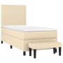 Cama box spring con colchón tela color crema 100x200 cm de vidaXL, Camas y somieres - Ref: Foro24-3136418, Precio: 376,70 €, ...