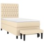 Cama box spring con colchón tela color crema 100x200 cm de vidaXL, Camas y somieres - Ref: Foro24-3136818, Precio: 381,30 €, ...