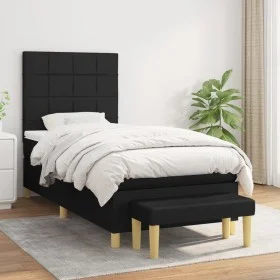 Box spring bed with black fabric mattress 90x190 cm by vidaXL, Beds and slatted bases - Ref: Foro24-3137119, Price: 312,98 €,...