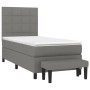 Cama box spring con colchón tela gris oscuro 80x200 cm de vidaXL, Camas y somieres - Ref: Foro24-3136550, Precio: 351,75 €, D...