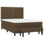 Cama box spring con colchón tela marrón oscuro 140x190 cm de vidaXL, Camas y somieres - Ref: Foro24-3136512, Precio: 522,34 €...