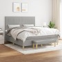 Cama box spring con colchón tela gris claro 180x200 cm de vidaXL, Camas y somieres - Ref: Foro24-3137333, Precio: 661,14 €, D...