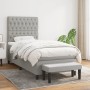 Cama box spring con colchón tela gris claro 90x190 cm de vidaXL, Camas y somieres - Ref: Foro24-3136797, Precio: 346,91 €, De...