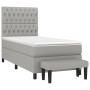 Cama box spring con colchón tela gris claro 90x190 cm de vidaXL, Camas y somieres - Ref: Foro24-3136797, Precio: 346,91 €, De...