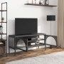 Mueble de TV vidrio y acero negro 105x35x50 cm en Muebles TV | Comprar online en Foru.es