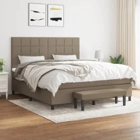 Box spring bed with taupe gray fabric mattress 160x200 cm by vidaXL, Beds and slatted bases - Ref: Foro24-3136609, Price: 641...