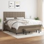 Cama box spring con colchón tela gris taupe 160x200 cm de vidaXL, Camas y somieres - Ref: Foro24-3136609, Precio: 606,17 €, D...