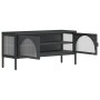Mueble de TV vidrio y acero negro 105x35x50 cm en Muebles TV | Comprar online en Foru.es