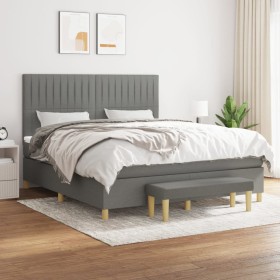 Cama box spring con colchón tela gris oscuro 180x200 cm de vidaXL, Camas y somieres - Ref: Foro24-3137334, Precio: 673,98 €, ...