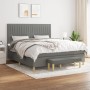 Cama box spring con colchón tela gris oscuro 180x200 cm de vidaXL, Camas y somieres - Ref: Foro24-3137334, Precio: 673,98 €, ...