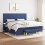 Cama box spring con colchón tela azul 200x200 cm de vidaXL, Camas y somieres - Ref: Foro24-3137027, Precio: 725,62 €, Descuen...
