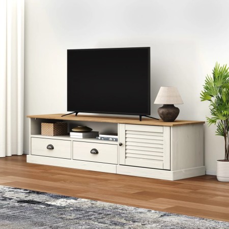 Mueble para TV VIGO madera maciza de pino blanco 156x40x40 cm en Muebles TV | Comprar online en Foru.es