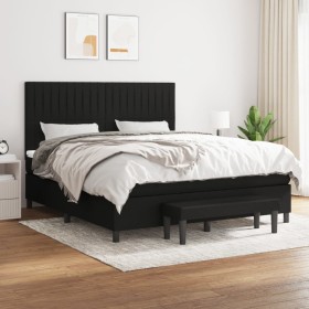 Cama box spring con colchón tela negro 180x200 cm de vidaXL, Camas y somieres - Ref: Foro24-3136775, Precio: 650,98 €, Descue...