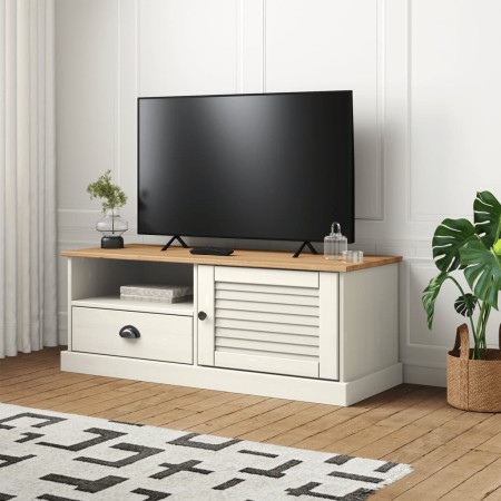 Mueble para TV VIGO madera maciza de pino blanco 106x40x40 cm en Muebles TV | Comprar online en Foru.es