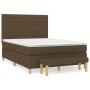 Cama box spring con colchón tela marrón oscuro 140x190 cm de vidaXL, Camas y somieres - Ref: Foro24-3137232, Precio: 538,44 €...