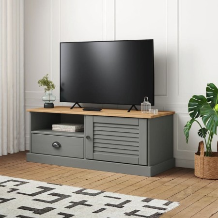 Mueble para TV VIGO madera maciza de pino gris 106x40x40 cm en Muebles TV | Comprar online en Foru.es