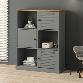 Librería VIGO madera maciza de pino gris 90x35x114,5 cm en Librerías y estanterías | Comprar online en Foru.es