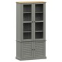 Armario con vitrina VIGO madera maciza pino gris 85x35x170 cm en Librerías y estanterías | Comprar online en Foru.es