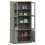 Armario con vitrina VIGO madera maciza pino gris 85x35x170 cm en Librerías y estanterías | Comprar online en Foru.es