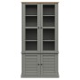 Armario con vitrina VIGO madera maciza pino gris 85x35x170 cm en Librerías y estanterías | Comprar online en Foru.es
