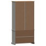 Armario con vitrina VIGO madera maciza pino gris 85x35x170 cm en Librerías y estanterías | Comprar online en Foru.es