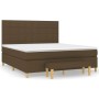 Cama box spring con colchón tela marrón oscuro 180x200 cm de vidaXL, Camas y somieres - Ref: Foro24-3137176, Precio: 644,00 €...