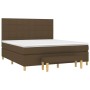 Cama box spring con colchón tela marrón oscuro 180x200 cm de vidaXL, Camas y somieres - Ref: Foro24-3137176, Precio: 644,00 €...