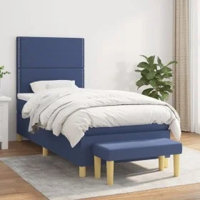 Boxspringbett mit blauer Stoffmatratze 100x200 cm von vidaXL, Betten und Lattenroste - Ref: Foro24-3137059, Preis: 354,66 €, ...