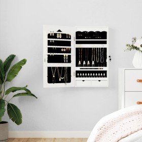 Espejo con joyero de pared blanco 37,5x10x67 cm en Espejos | Comprar online en Foru.es