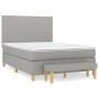 Cama box spring con colchón tela gris claro 140x190 cm de vidaXL, Camas y somieres - Ref: Foro24-3136989, Precio: 537,46 €, D...
