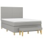 Cama box spring con colchón tela gris claro 140x190 cm de vidaXL, Camas y somieres - Ref: Foro24-3136989, Precio: 537,46 €, D...