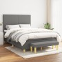 Cama box spring con colchón tela gris oscuro 140x190 cm de vidaXL, Camas y somieres - Ref: Foro24-3136990, Precio: 555,27 €, ...