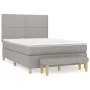 Box spring bed with light gray fabric mattress 140x190 cm by vidaXL, Beds and slatted bases - Ref: Foro24-3137069, Price: 532...