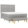 Box spring bed with light gray fabric mattress 140x190 cm by vidaXL, Beds and slatted bases - Ref: Foro24-3137069, Price: 532...