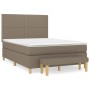 Cama box spring con colchón tela gris taupe 140x200 cm de vidaXL, Camas y somieres - Ref: Foro24-3137081, Precio: 523,00 €, D...