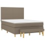 Cama box spring con colchón tela gris taupe 140x200 cm de vidaXL, Camas y somieres - Ref: Foro24-3137001, Precio: 548,67 €, D...