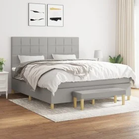 Box spring bed with light gray fabric mattress 160x200 cm by vidaXL, Beds and slatted bases - Ref: Foro24-3137165, Price: 599...