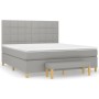 Cama box spring con colchón tela gris claro 160x200 cm de vidaXL, Camas y somieres - Ref: Foro24-3137165, Precio: 579,43 €, D...