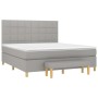 Cama box spring con colchón tela gris claro 160x200 cm de vidaXL, Camas y somieres - Ref: Foro24-3137165, Precio: 579,43 €, D...