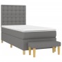Cama box spring con colchón tela gris oscuro 90x200 cm de vidaXL, Camas y somieres - Ref: Foro24-3137446, Precio: 396,13 €, D...