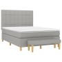 Cama box spring con colchón tela gris claro 140x190 cm de vidaXL, Camas y somieres - Ref: Foro24-3137149, Precio: 551,76 €, D...