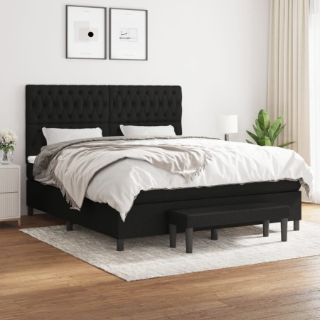 Cama box spring con colchón tela negro 180x200 cm de vidaXL, Camas y somieres - Ref: Foro24-3136855, Precio: 678,93 €, Descue...
