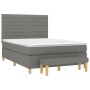 Cama box spring con colchón tela gris oscuro 140x200 cm de vidaXL, Camas y somieres - Ref: Foro24-3137238, Precio: 526,63 €, ...